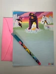 Lisa Frank Stationery Papers 1 Sheet Penguin Design Envelope Vintage See New. Price: $39.99.