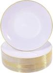 Nervure 100 Pieces Gold Plastic Plates - 10.25 Inch Dinner Heav... New. Price: $68.77.