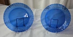 Vintage Arcoroc France Cobalt Blue Swirl Glass Fluted Edge Plate 8.5" Set Of 2 Used. Price: $17.99.