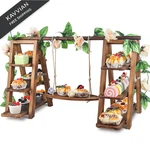 Wisreach Wooden 3 Tier Cupcake Stand Swing - Charred Grain New. Price: $72.35.