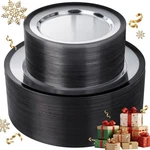 Supernal 120PCS Black Plastic Plates, Clear And Party Disposable... New. Price: $52.80.