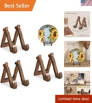Versatile 6 Inch Wooden Display Holders - Perfect For Plates & More, 3 Pack New. Price: $42.00.
