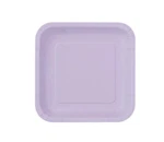 Unique Solid Square Dessert Plates, 7", Lavender New. Price: $11.99.