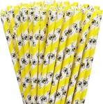 Whaline 200PCS Bumble Bee Paper Straws Summer 7.8 X 0.2 Inch, White,yellow New. Price: $17.86.