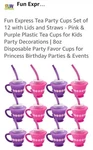 Fun Express 12PC 8OZ Tea Party Reusable Bpa-free Plastic Cups With Lids & New. Price: $20.99.