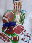 Vtg Amscan Football Stickers Scrapbook Super Bowl Decor Crepe Paper Centerpiece Used. Price: $47.50.