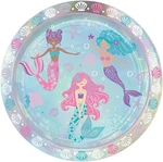 Shimmering Mermaids Little Girl Kids Birthday Party 9" Iridescent Dinner Plates New. Price: $10.99.