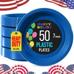 Party Solids Dark Blue Plastic Plates For Supplies 7" Disposa... New. Price: $14.32.