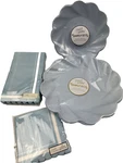 (4) Sophistiplate Sky Blue Eco Friendly Bamboo Fiber + Napkins, Party New. Price: $19.54.