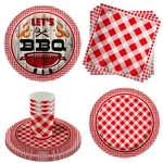 Let's Bbq Red Gingham Birthday Party Supplies Paper Plates 64 Piece Summer New. Price: $32.92.