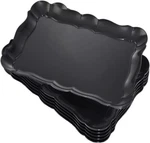 6 Pack Black Plastic Serving Trays 15X10 Rectangular Reusable New. Price: $16.92.