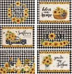 6PCS Sunflower Placemats Spring Summer Gnome Truck Large, Mixed New. Price: $17.16.