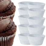 100 White Large Jumbo Texas Muffin / Cupcake Cups Flutted Liners New. Price: $14.49.