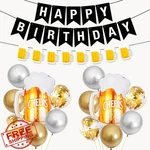 Bieufbji Beer Theme Party Decorations Set Happy Birthday Banner Cup Ball... New. Price: $20.00.