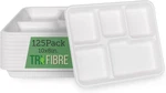 5 Compartment Plates, 100% Natural Disposable Biodegradable Lunch Trays New. Price: $50.80.