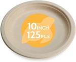 100% Compostable Disposable Paper Bulk 10" 125 Pack Bamboo Plates, Eco New. Price: $38.66.