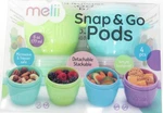 Melii Snap & Go Pods 6OZ With Lids 4 Pc Set Container Detachable Freeze Stack New. Price: $21.00.