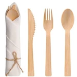 Cutlery Set Bamboo Utensils Pre Rolled Napkin 30 Pack Aowutus New. Price: $40.66.
