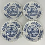 Johnson Bros Tulip Time Blue Scalloped Salad Plates Set Of 4 Vintage 6 Used. Price: $31.45.