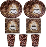 Coffee Plates And Themed Party Decorations Set For 16 Guests Includes ... New. Price: $21.95.
