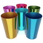 Retro Aluminum Cups 15 Oz Set Of 6 - Metal Tumblers For Cold Drinks, Valentine New. Price: $40.63.