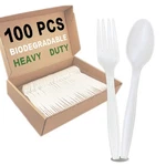 100PCS 100% Compostable Biodegradable Utensils Disposable Cutlery Set Cornsta... New. Price: $19.32.
