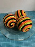 Lot 3 Yarn Halloween Crocheted Covered Foam Balls Wreath Tray Table Or Gr Blk New. Price: $15.25.