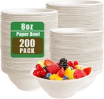 Pack Paper BOWLS,8 Compostable Disposable Bagasse 200PCS 8OZ, White New. Price: $26.80.
