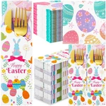 100 Pieces Easter Utensil Cutlery Holders Pouch Bags Napkins Set Bunny... New. Price: $13.63.