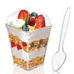 Hiasobre 50PACK 5OZ Clear Plastic Dessert Cups With Lids And Normal, New. Price: $21.63.