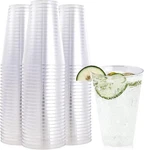 Focusline 100 Pack 14 Oz Clear Plastic Cups, Disposable Large Reusable Open. Price: $9.99.