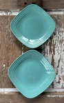 Square Fiestaware Dinner Plates Turquoise Teal Blue 10.75" Two New. Price: $23.00.