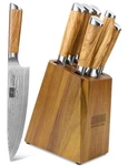 Knife Set 7 Piece Damascus Steel Professional Ultra Sharp Hoshanho Block New. Price: $588.99.
