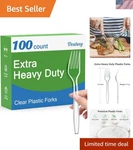 100 Count Extra Heavy Duty Clear Plastic Forks Disposable, Bpa-free, Heat Res... New. Price: $26.97.