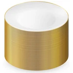 Munfix 100 Gold Plastic Set, 10.25 Inch Disposable Dinner Plates, Eleg... New. Price: $61.27.