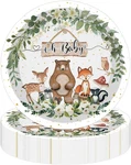 50PCS Woodland Baby Shower Party Paper Plates 7 Inch, Disposable Oh Cake De New. Price: $19.99.