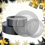 Flowercat 100PCS Clear Black Plastic Plates Disposable For Christmas Part New. Price: $93.24.