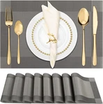 Winknowl Placemats For Dining Table Set Of 8, Silver Grey New. Price: $30.29.