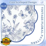 Natnarr Blue Floral Paper Plates 7 Inch Chinoiserie Dessert 30 Pcs New. Price: $20.00.