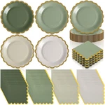 200 Pcs Sage Green Plates And Napkins Tableware Serves 100 Includes 7 Inch Sc... New. Price: $71.32.