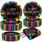 Qyeahkj 200PCS Neon Party Paper Plate And Napkins Supplies Birthday Part... New. Price: $40.75.