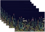 Placemats Set Of 6,WILD Flowers Linen Table Green Herbs Botanical Heat Resi New. Price: $31.71.