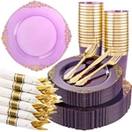Hioasis 210PCS Purple And Gold Plates - Party For 30 Guest, Inc... New. Price: $55.76.