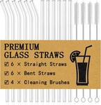 Piteno 16-PACK Reusable Glass Straws Set, Clear Drinking 8.5, New. Price: $14.19.