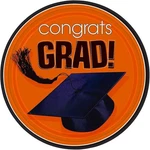 Amscan Flying Graduation Party School Colors Round Plates (18 Piece), Orange, 9" New. Price: $14.99.
