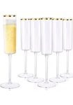 24 Pack Plastic Champagne Flutes Gold Rim Disposable Clear Party Glasses New. Price: $30.00.
