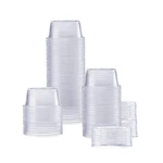 Gusto 2 OZ.-100 Count Clear Disposable Plastic Portion Cups With Lids Souff... New. Price: $15.45.