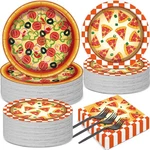 50 Guests Pizza Plates And Napkins Party Supplies Birthday Decoratio New. Price: $35.98.