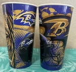 Baltimore Ravens Plastic Glossy Cups (2) Nfl Team Dishwasher Safe Top Rack Used. Price: $12.00.