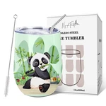 Nymphfable 12OZ Panda Gifts Wine Tumbler With Lid 11.8 Ounces, New. Price: $20.55.
